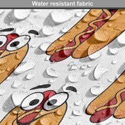 Ambesonne Hot Dog Dog Crate Cover, Cheerful Characterized Food With Eyes And Smiling Frankfurter, Easy To Use Pet Kennel Cover For Small Dogs Puppies Kittens, 18 Inch, Apricot Vermilion -Zoo Shop 61VLZAIo86L