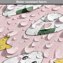 Ambesonne Anime Dog Crate Cover, Funny Pattern With Japanese Rice Balls Cherries And Stars Food Cartoon Print, Easy To Use Pet Kennel Cover For Small Dogs Puppies Kittens, 22 Inch, Blush Multicolor -Zoo Shop 61XgNsP6gsL