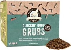Scratch And Peck Feeds Cluckin’ Good Grubs For Chickens - Sustainably Grown In North America - Natural High Protein, Calcium Dense - Dried Black Soldier Fly Larvae Bird Treats - 8-lbs.