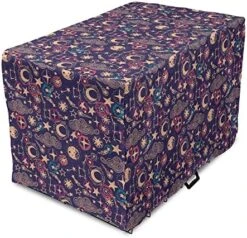 Lunarable Candy Corn Dog Crate Cover, Halloween Themed Pattern With Pumpkins And Food Repetition, Easy To Use Pet Kennel Cover For Small Dogs Puppies Kittens, 18 Inch, Orange Vermilion -Zoo Shop 61YUGZ3JhZL. AC 1