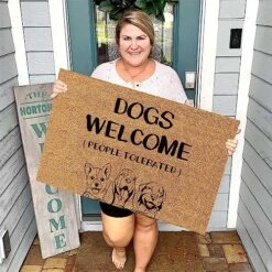 Nexivoryx Pet Door Mat Dogs Welcome Prople Tolerated Pet Rugs And Mats Outdoor Pet Rug Bathroom Door Mat Entrance Mat Indoor Dog Food Rug Foyer Rug Welcome Mat 30"(W) X 18"(L) -Zoo Shop 61YnY8hH92L