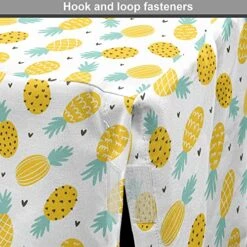 Ambesonne Exotic Dog Crate Cover, Hand Drawn Pineapples And Hearts Doodle Fresh Summer Food Illustration, Easy To Use Pet Kennel Cover For Small Dogs Puppies Kittens, 22 Inch, Yellow Sea Green Black -Zoo Shop 61a3e9ETd6L