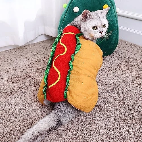 POPETPOP Hot Dog Costume- Funny Hot Dog Pet Cosplay Clothes Halloween Outfit Christmas Party Decorations For Puppies And Kitten( Size M) 7 POPETPOP Hot Dog Costume- Funny Hot Dog Pet Cosplay Clothes Halloween Outfit Christmas Party Decorations For Puppies And Kitten( Size M) - Image 5