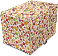 Lunarable Fruit Dog Crate Cover, Colorful Pattern With Natural Food Mango Lychee Guava Feijoa And Carambola, Easy To Use Pet Kennel Cover For Small Dogs Puppies Kittens, 18 Inch, Multicolor -Zoo Shop 61gMy68w9oL. AC 2