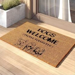 Nexivoryx Pet Door Mat Dogs Welcome Prople Tolerated Pet Rugs And Mats Outdoor Pet Rug Bathroom Door Mat Entrance Mat Indoor Dog Food Rug Foyer Rug Welcome Mat 30"(W) X 18"(L) -Zoo Shop 61gXw6HdtoL