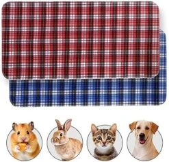 JT Pet Guinea Pig Cage Liner - Pack Of 4 Washable Pee Pads For Dogs, Smooth Fleece Guinea Pig Bedding For Cage & Crates, Reusable & Waterproof Puppy Pee Pads - 36x24 Inches, Plaid -Zoo Shop 61hIrEGHA0L. AC