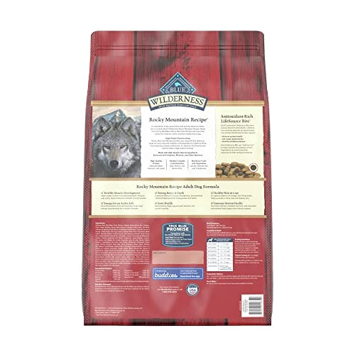 Blue Buffalo Wilderness Rocky Mountain Recipe High Protein Natural Adult Dry Dog Food, Red Meat With Grain 13 Lb Bag 4 Blue Buffalo Wilderness Rocky Mountain Recipe High Protein Natural Adult Dry Dog Food, Red Meat With Grain 13 Lb Bag - Image 2