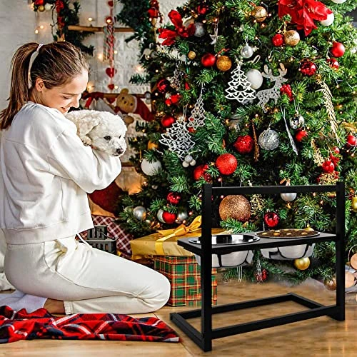 Emfogo Dog Food Bowls Raised Dog Bowl Stand Feeder Adjustable Elevated 3 Heights 5in 9in 13in With Stainless Steel Food Elevated Dog Bowls For Large Dogs And Cats 16.5x16 Inch,Patented 8 Emfogo Dog Food Bowls Raised Dog Bowl Stand Feeder Adjustable Elevated 3 Heights 5in 9in 13in With Stainless Steel Food Elevated Dog Bowls For Large Dogs And Cats 16.5x16 Inch,Patented - Image 6