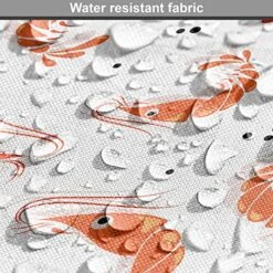 Lunarable Sea Animals Dog Crate Cover, Continuous Prawns Tasty Natural Seafood Pattern On Plain Backdrop, Easy To Use Pet Kennel Cover For Medium Large Dogs, 48 Inch, White And Burnt Sienna -Zoo Shop 61jyYyPotdL