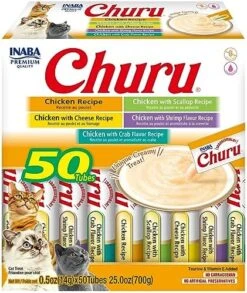 INABA Churu Cat Treats, Grain-Free, Lickable, Squeezable Creamy Purée Cat Treat/Topper With Vitamin E & Taurine, 0.5 Ounces Each Tube, 20 Tubes, Tuna Variety -Zoo Shop 61n5m0cr9 L. AC