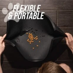 Leashboss Dog Mat For Food And Water Bowls, Silicone Waterproof Cat And Dog Feeding Mats For Floor, Non Slip With Raised Edges To Prevent Spills, Rubber Pet Dish Placemat Tray, Dishwasher Safe -Zoo Shop 61oLys1jWgL