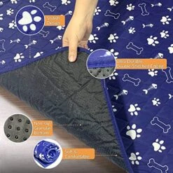 Reusable Puppy Pads 47‘’x 56‘’ Washable Pee Pads For Dogs, Training Pads Pee Pads For Dogs Waterproof Absorbing Whelping Pad Reusable Puppy Pads For Guinea Pig Cage, Dog Food Feeding Mat -Zoo Shop 61q5jg853zL