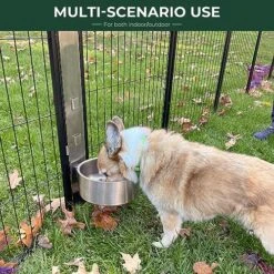 FXW Anti-tip Feeding Station With 32oz Dog Bowl, Use With Dog Playpen, Fits 24'' Height Of Fence│Patent Pending -Zoo Shop 61qjYYEyWaL