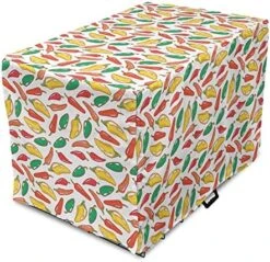 Lunarable Pepper Dog Crate Cover, Vegetarian Food And Vegetables Pattern Exotic Hot Ingredients Mexican Cusine Element, Easy To Use Pet Kennel Cover For Small Dogs Puppies Kittens, 48 Inch, Multicolor -Zoo Shop 61rbWk1hcWL. AC 5