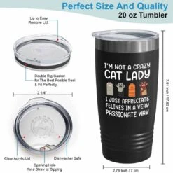 Flairy Land Cat Lady Black Tumbler 20oz - Appreciate Felines -Cat Paw Cat Parents Cat Mama Cat Lover Kitties Purr Feline Mom 18 Flairy Land Cat Lady Black Tumbler 20oz - Appreciate Felines -Cat Paw Cat Parents Cat Mama Cat Lover Kitties Purr Feline Mom -Zoo Shop 61rnrhexcDL