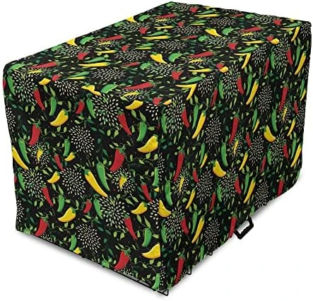 Lunarable Botanical Dog Crate Cover, Mexican Food Peppers Paprika Cuisine Kitchen Mariachi Chilli Taco Culture Cuisine, Easy To Use Pet Kennel Cover For Small Dogs Puppies Kittens, 48 Inch, Multicolor 12 Lunarable Botanical Dog Crate Cover, Mexican Food Peppers Paprika Cuisine Kitchen Mariachi Chilli Taco Culture Cuisine, Easy To Use Pet Kennel Cover For Small Dogs Puppies Kittens, 48 Inch, Multicolor - Image 10