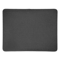 Zhengtufuzhuang Double Dog Litter Mat EVA Dog And Cat Pet Mat Ribbon + Velcro Edge Portable (Color : Black)
