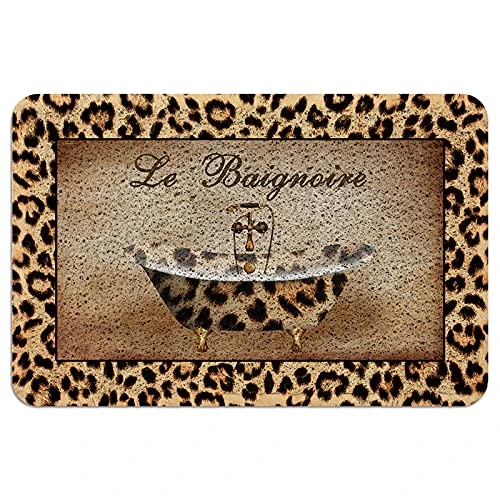 Aomike Durable Non Slip Door Mats Outside Inside Rug - Leopard Spots Bathtub For Living Room/Bathroom/Kitchen/Outdoor Doormat Waterproof And Easy Clean, 18" X 30" 4 Aomike Durable Non Slip Door Mats Outside Inside Rug - Leopard Spots Bathtub For Living Room/Bathroom/Kitchen/Outdoor Doormat Waterproof And Easy Clean, 18" X 30" - Image 2