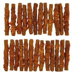 Dentley's Gourmet Rawhide Stuffed Rolls Dog Treats - Sweet Potato & Chicken 25 Rolls Per Pack -Zoo Shop 61z6DbM4RRL