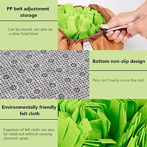 AWOOF Pet Snuffle Mat For Dogs, Interactive Feed Game For Boredom, Encourages Natural Foraging Skills For Cats Dogs Bowl Travel Use, Dog Treat Dispenser Indoor Outdoor Stress Relief 6 AWOOF Pet Snuffle Mat For Dogs, Interactive Feed Game For Boredom, Encourages Natural Foraging Skills For Cats Dogs Bowl Travel Use, Dog Treat Dispenser Indoor Outdoor Stress Relief - Image 4