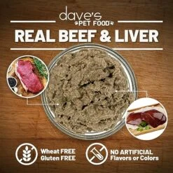 Dave's Pet Food Wet Dog Food (Liver & Beef), Made In USA Naturally Healthy Canned Dog Food, Added Vitamins & Minerals, Wheat & Gluten-Free, 13.2 Oz Cans (Case Of 12) -Zoo Shop 61zPXomnByL