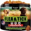 Flea And Tick Prevention Chewable For Dogs - No Collars, No Mess - Easy Help With Flea And Tick For Dogs - American Quality - For All Breeds And Ages - Duck-Flavored Treats - 180 Flea Chews For Dogs -Zoo Shop 61zXqApv8KL