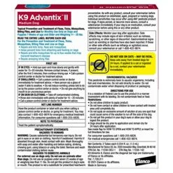K9 Advantix II Medium Dog Vet-Recommended Flea, Tick & Mosquito Treatment & Prevention | Dogs 11-20 Lbs. | 2-Mo Supply